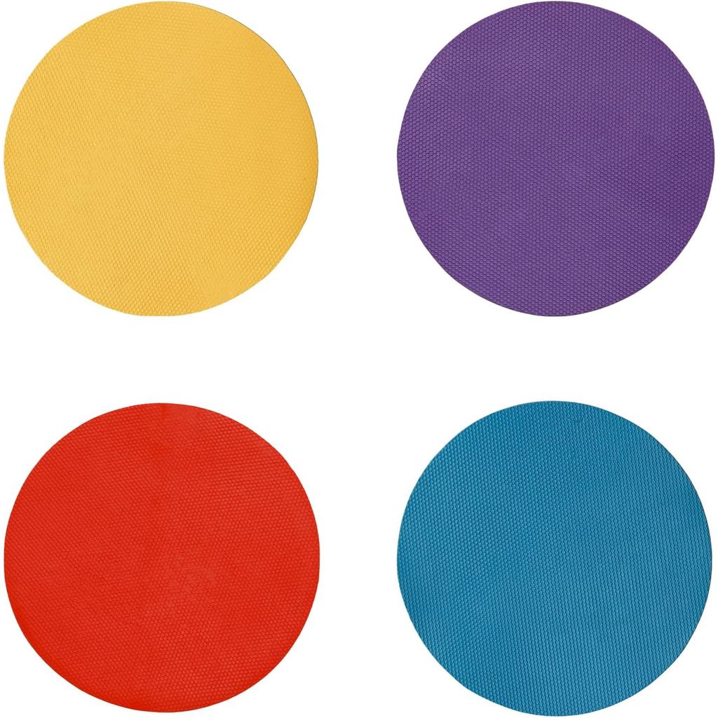 4 Pack Rubber Jar Opener Pads, Rubber Jar Opener Gripper Pad, Non Slip Heat Insulation Silicone Round Jar Openers (Yello