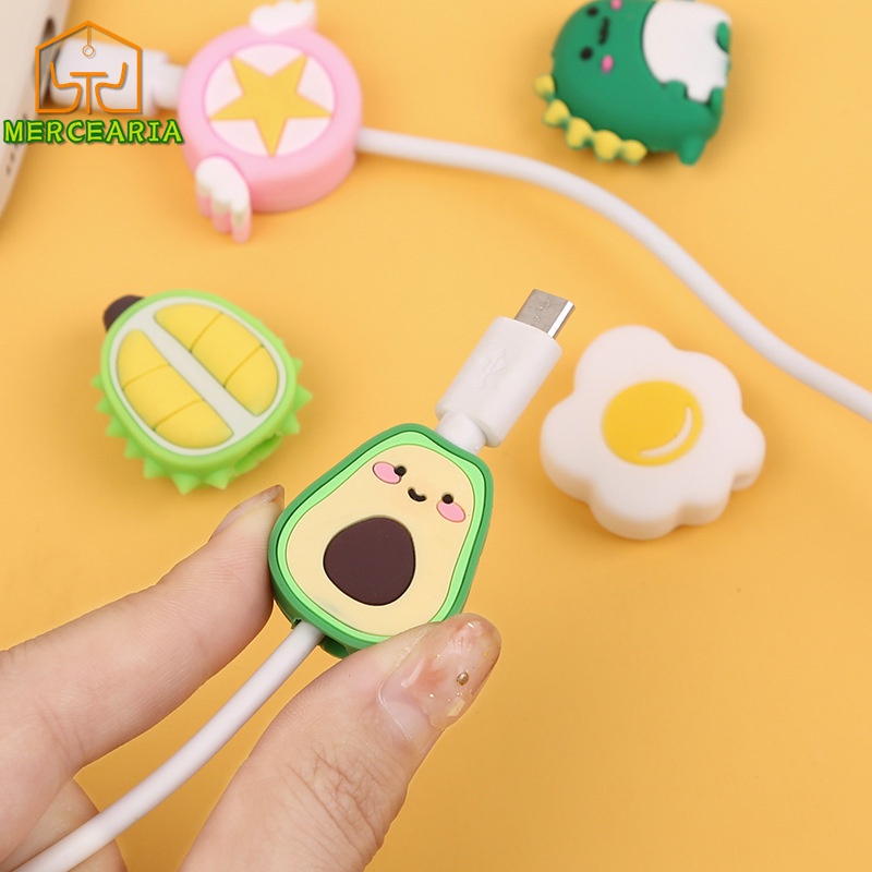 1pc Conjunto de linha de proteção de fone de ouvido protetor de cabo de dados de animal cartoon