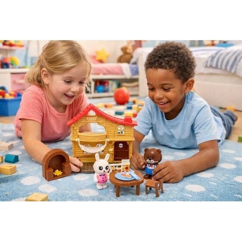 Conjunto Animais Miniaturas Educativo 22 Pecas Criancas Brinquedo Didatico Marrom