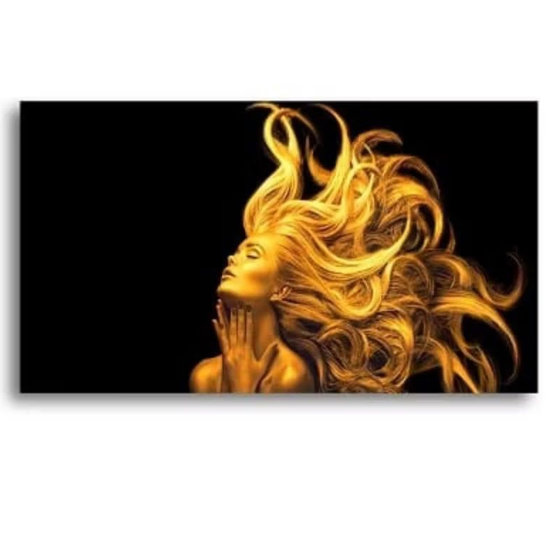 Quadro decorativo salão de beleza LUXO ALTA RESOLUÇÃO 4K decoração mulher cabelo loiro luzes liso