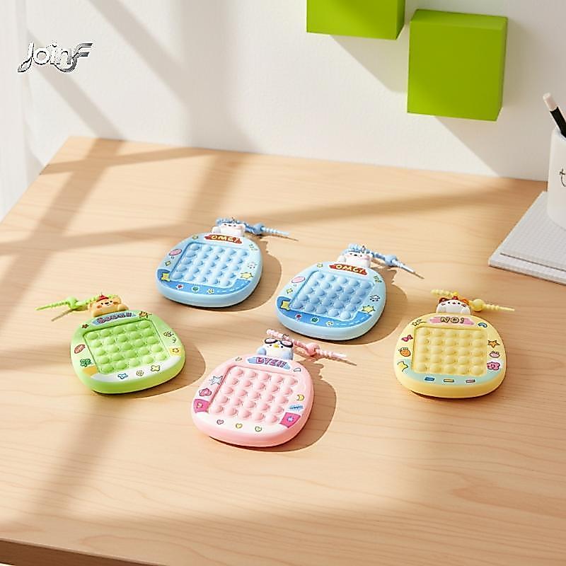 JoinF Chaveiro De Brinquedo Fofo De Desenho Animado , 25 Bolhas De Silicone Sem BPA , Mini De Alívio De Estresse Para Cr
