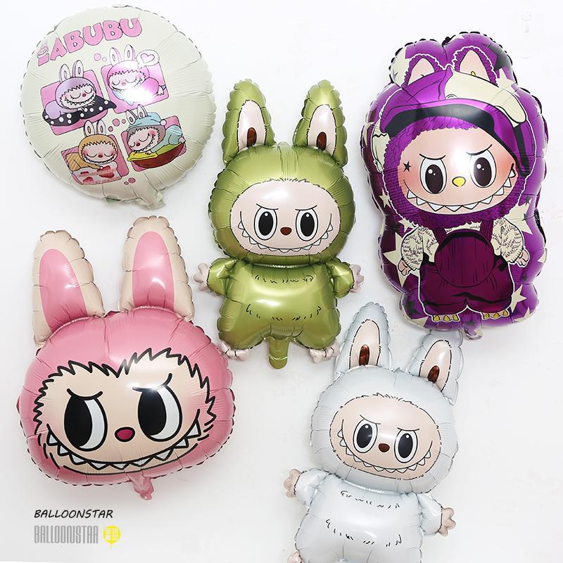 Labubu bolha mate labubu decoração de aniversário desenho animado fofo crianças decoração de festa de bebê balão de film