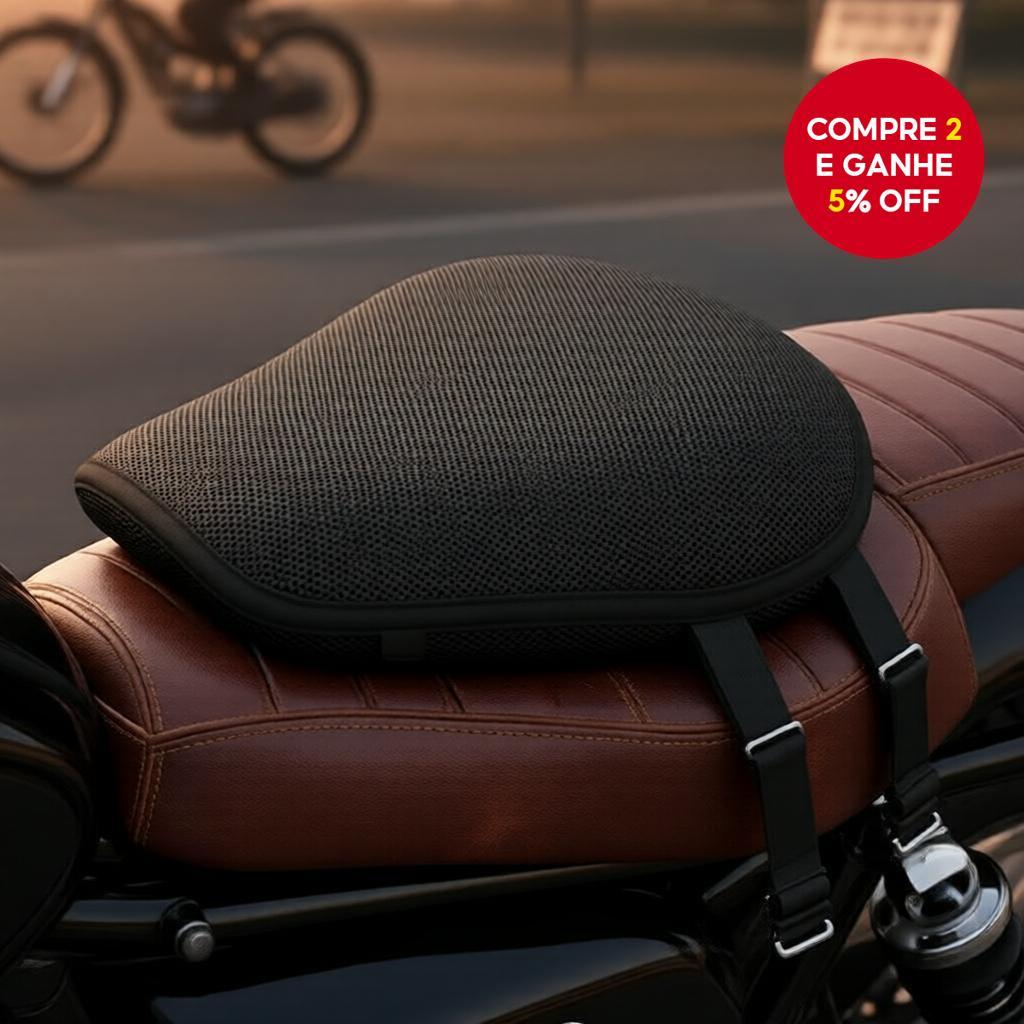 Capa de Assento de Gel Tipo Favo de Mel para Moto, Almofada Frontal, Não Requer Inflação, Ventilada e Antiderrapante,