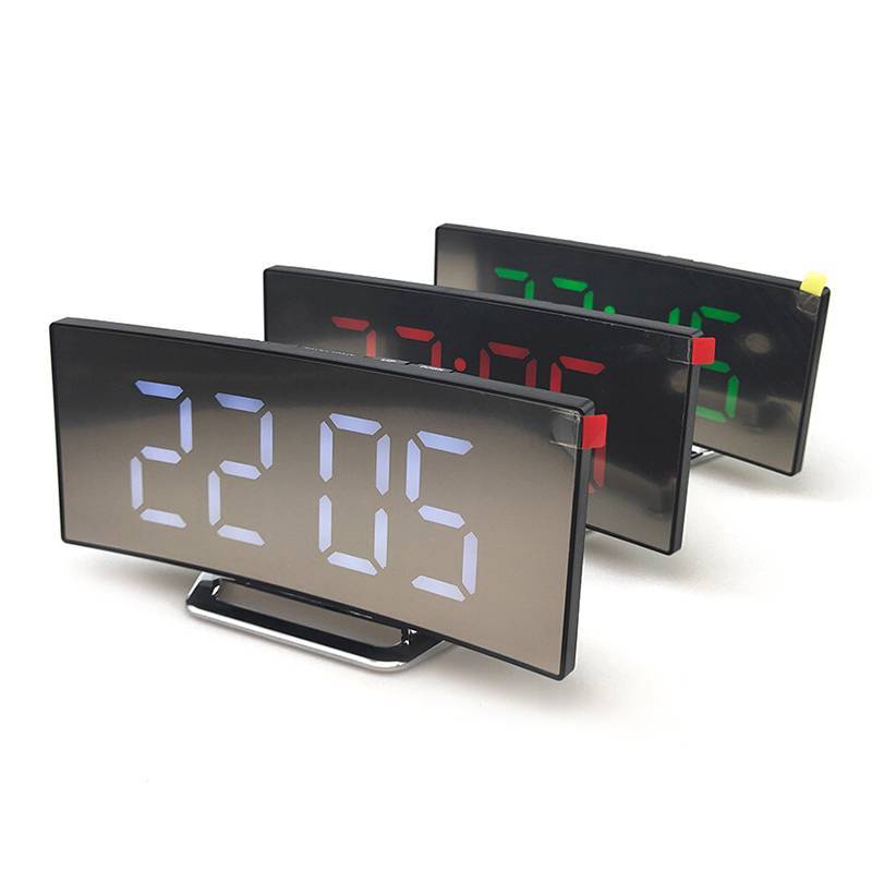 sutiska 7 Polegada Alarme Digital Clo Curvo Regulável Led Eletrônico Desktop Grande Número Mesa BR