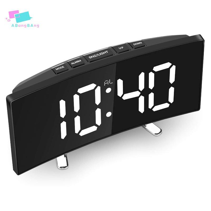 Abongbanghn 7 Polegada Alarme Digital Clo Curvo Regulável Led Eletrônico Desktop Grande Número Mesa Agradável