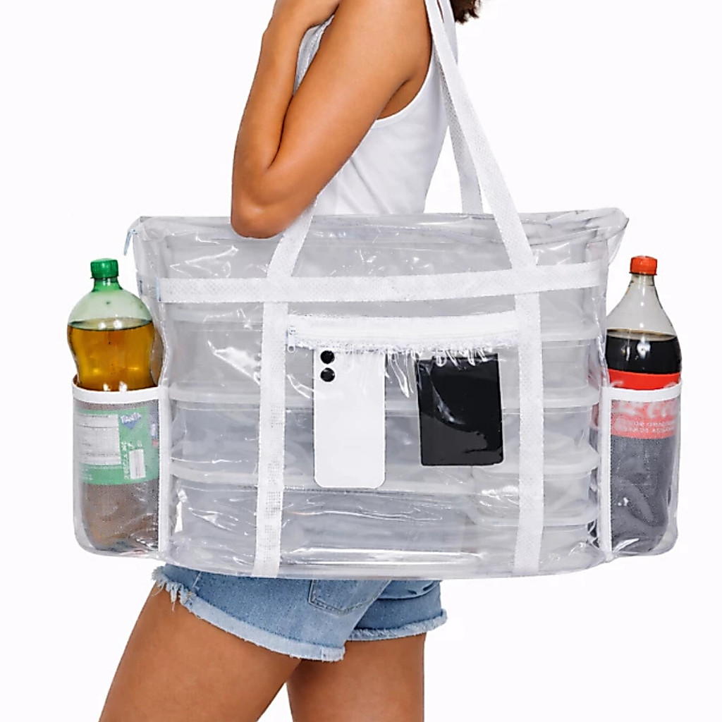 Bolsa Transparente Alça Reforçada PVC Cristal Jumbo Praia Visitas Grande