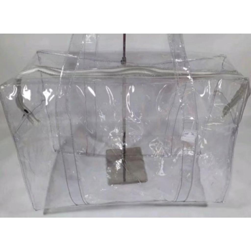 Sacola Bolsa Transparente PVC Jumbo Presidio Praia Maternidade Reforçado Cristal Durável Alça Reforçada
