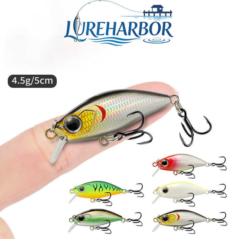 LUREHARBOR pequena natação Micro Minnow isca submersa afundamento lento tiro longo camada de natação completa isca falsa