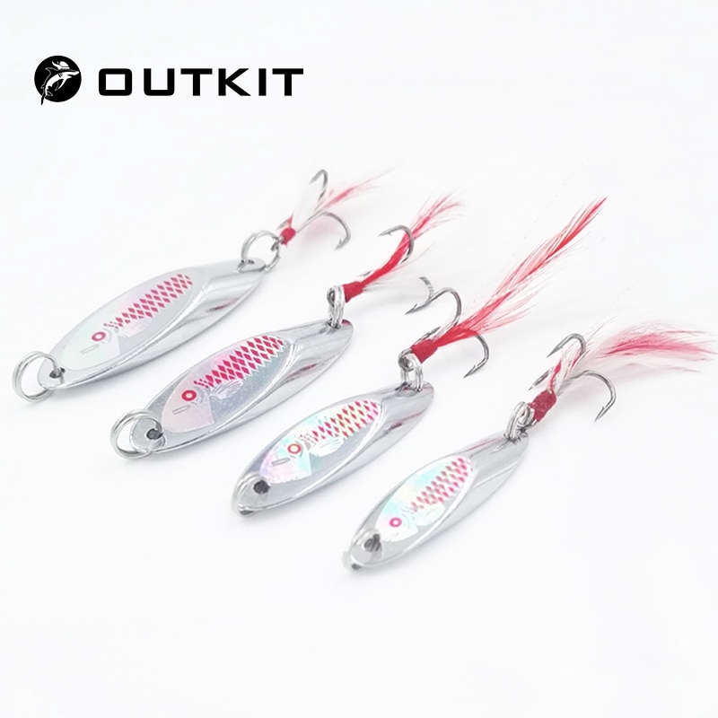 7G 10G 14G 21G Colher Isca De Pesca Com Gancho Agudos Peche Tiro Longo De Metal Duro Atacar Girador Engrenagem VIB