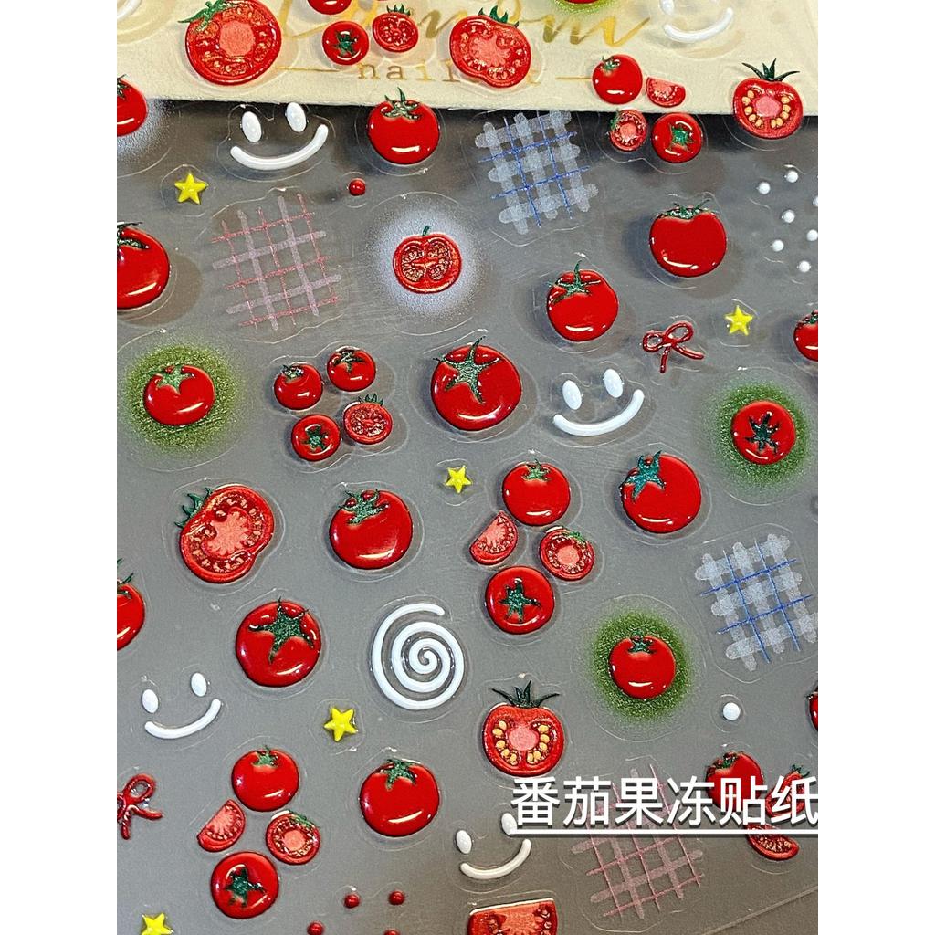 Novas coisas boas ins geléia de tomate em relevo adesivos tridimensionais diy caso protetor do telefone móvel ipad manua