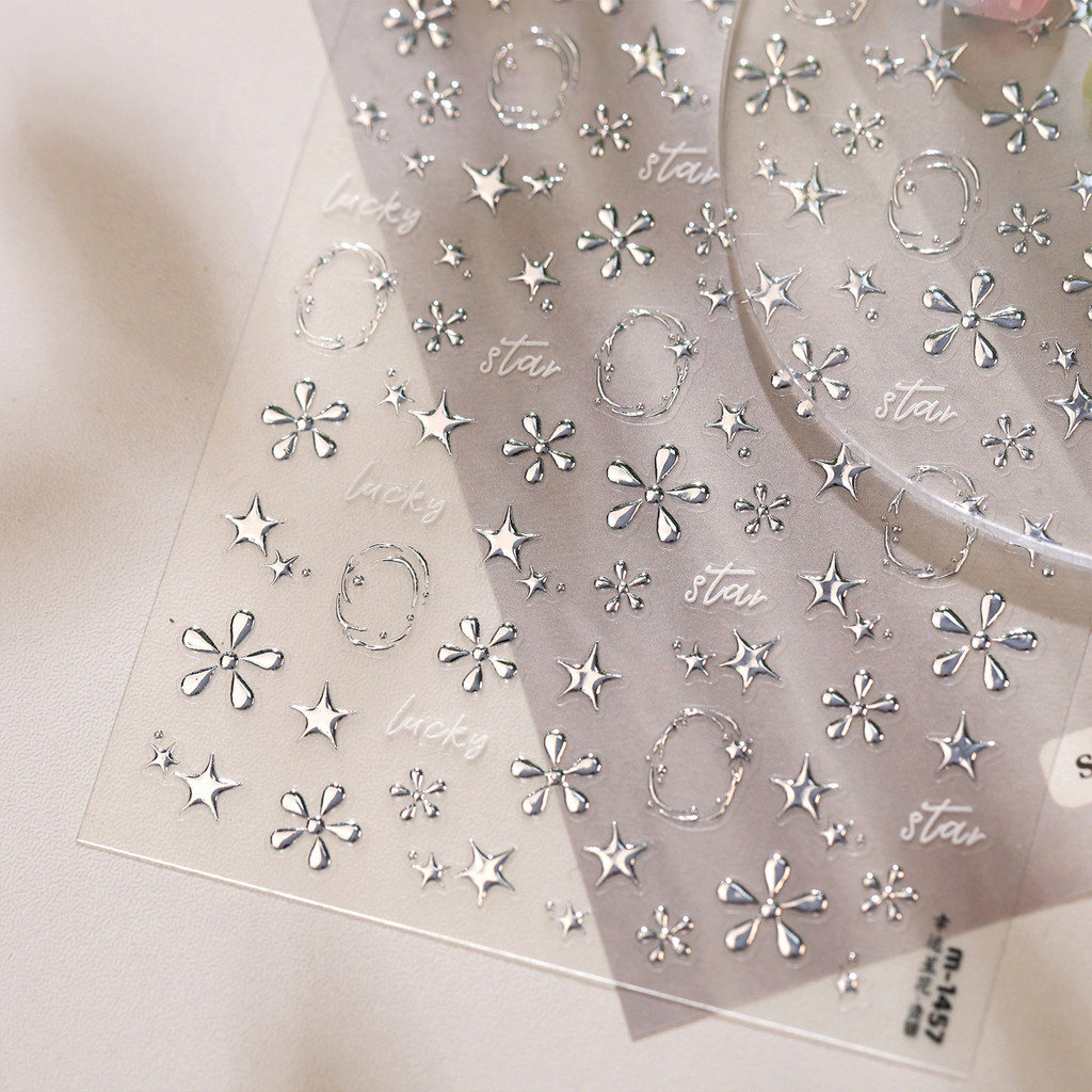 Doce legal estilo menina estrela Metal tridimensional Manicure adesivo decorativo prego computador caso de telefone iPad
