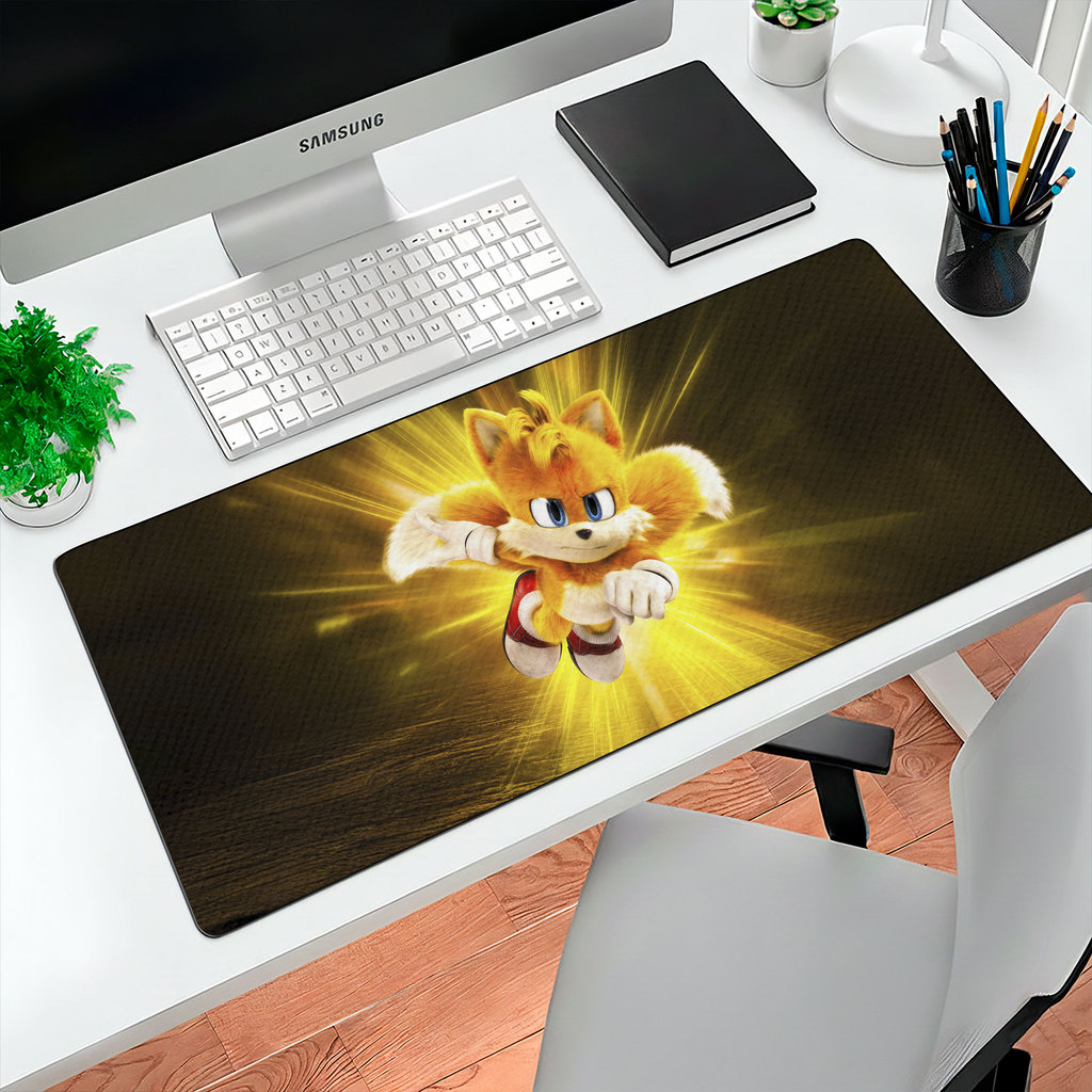 Mousepad 80x30 Deskpad Gamer Grande Ideal Para Setup Tails Prower do filme Sonic 3