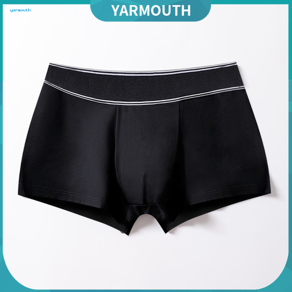 Comfortable Underwear Boxers Men's Mid-rise Seamless Boxer Briefs Breathable Sweat-free Slim Fit U-convex Design Solid C