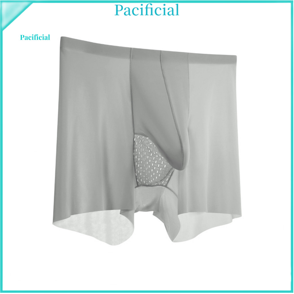 Elastic Waistband Boxers Smooth Seam Men's Quick-dry Seamless Boxer Briefs Mid-waist Underwear with Elephant Nose Design