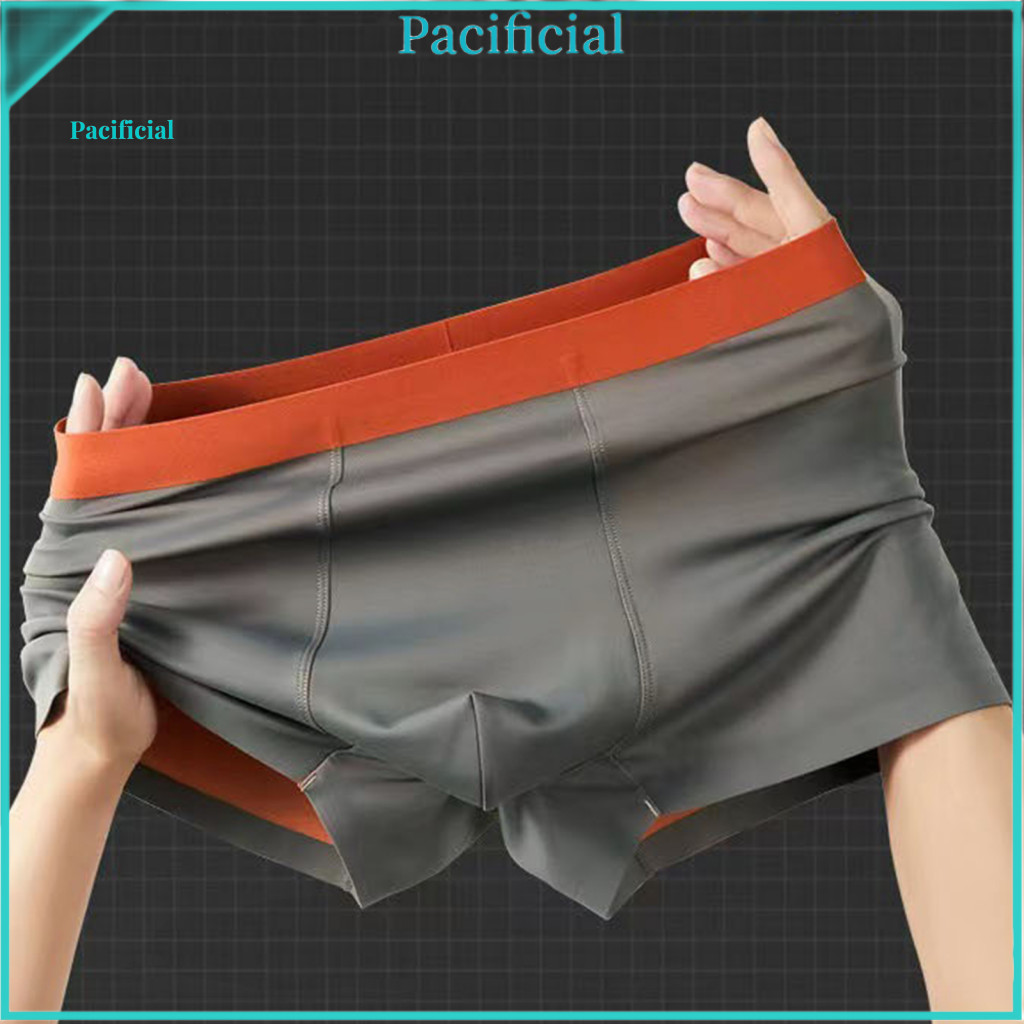 High Elasticity Men Underwear Nylon Boxer Briefs Men's Mid-waist Breathable Quick-dry Soft Elastic Seamless U-convex Des