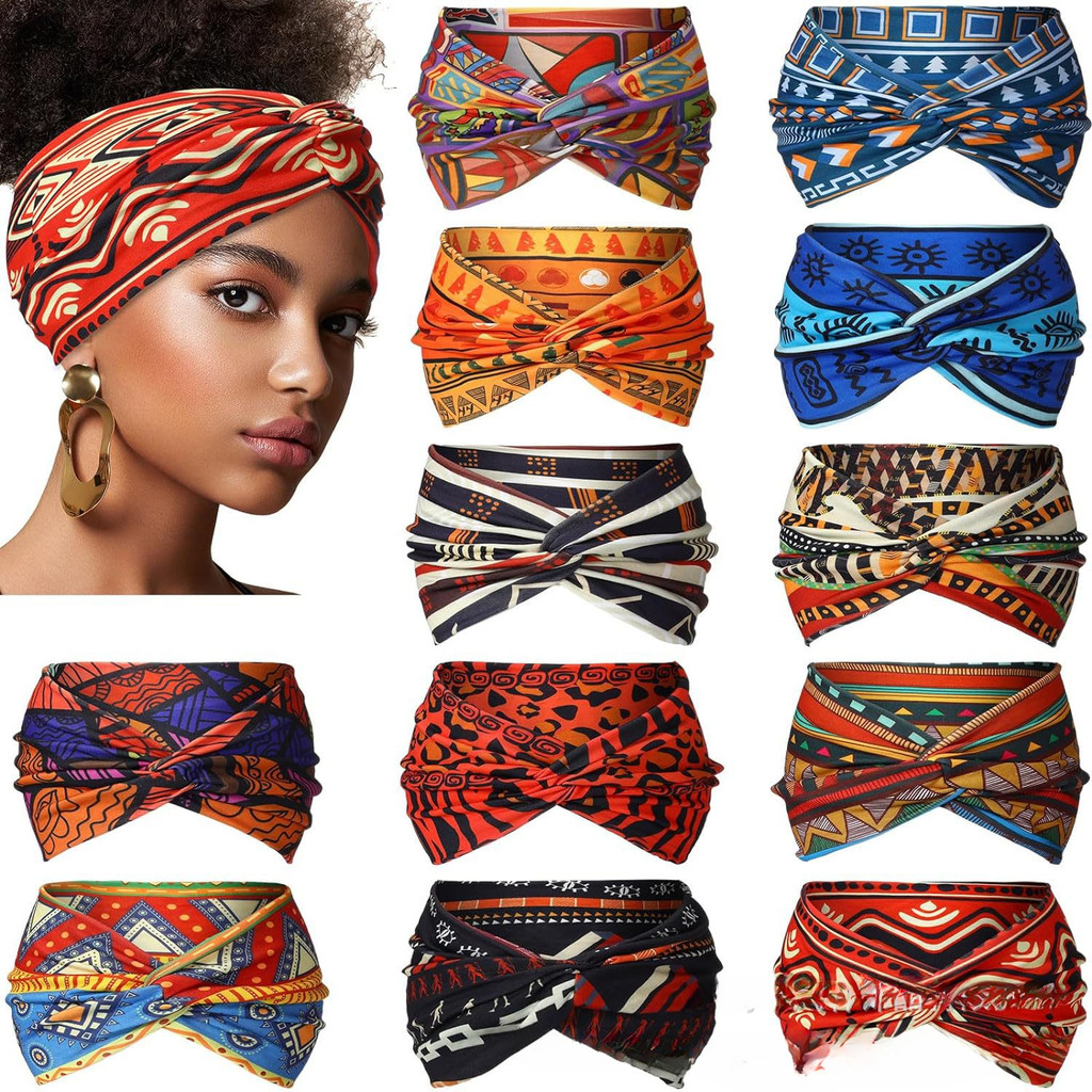 Europeu europeu americano feminino largo boêmio esportes bandana escorregadio feminino africano bandana esportes Yoga ba