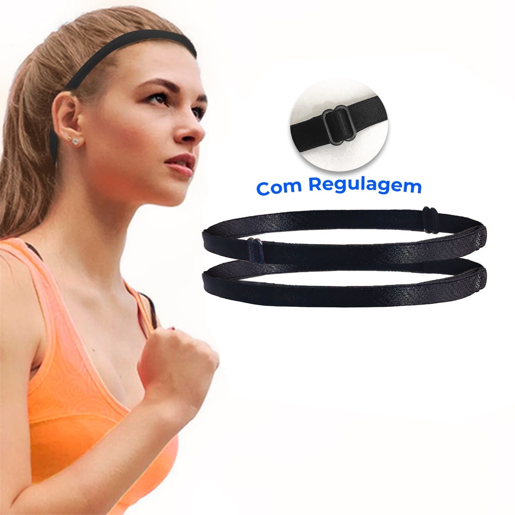 Kit 6 Elasticos Faixa De Cabelo Esportes Tenis Masculino Ou Feminino 6 Para Penteado AfroPuf Unixex Elástico Preto Grand