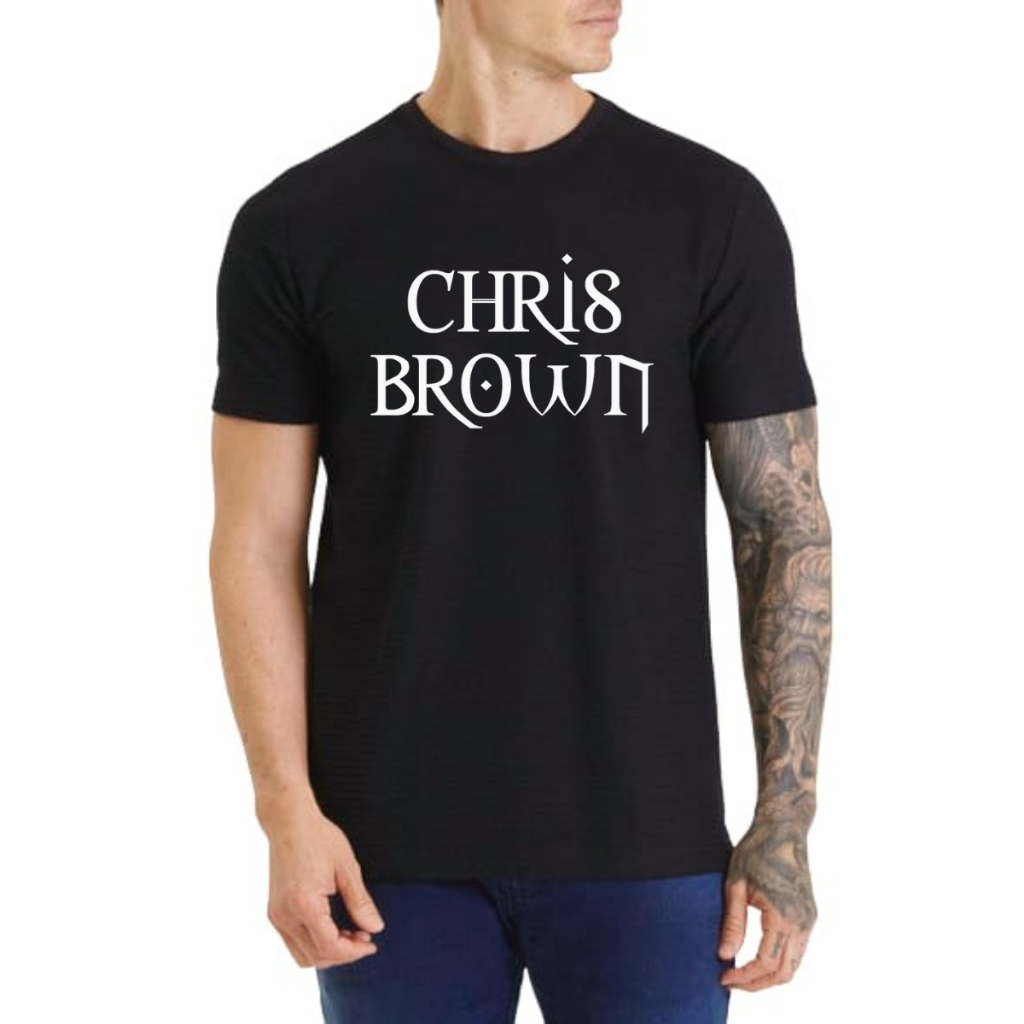 Camiseta Camisa T-shirt Cantor Chris Brown Rapper Tour Brasil Algodão Slim Confortável