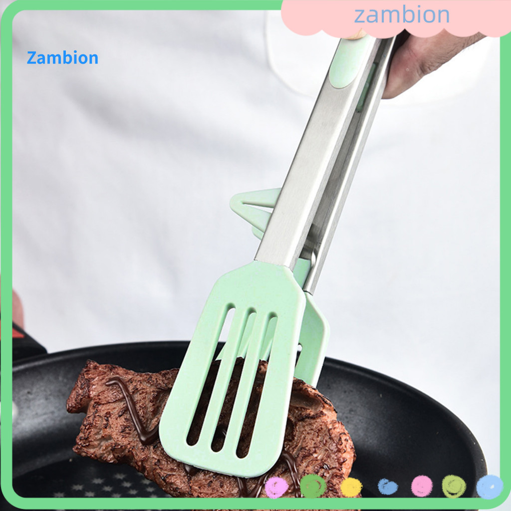 Silicone Food Clip Stainless Steel Kitchen Tongs Non-slip Ergonomic Bbq Salad Pasta Cooking Utensil Heat-resistant Dishw