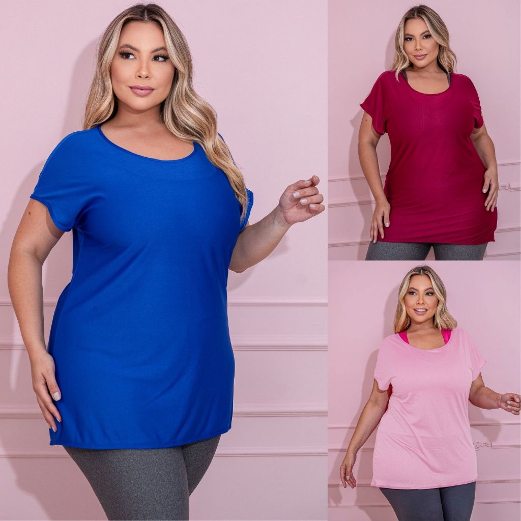 Camisa Plus Size Academia e Dia a Dia Tecido Dryfit Furadinho Confortável Fresquinha Promoção