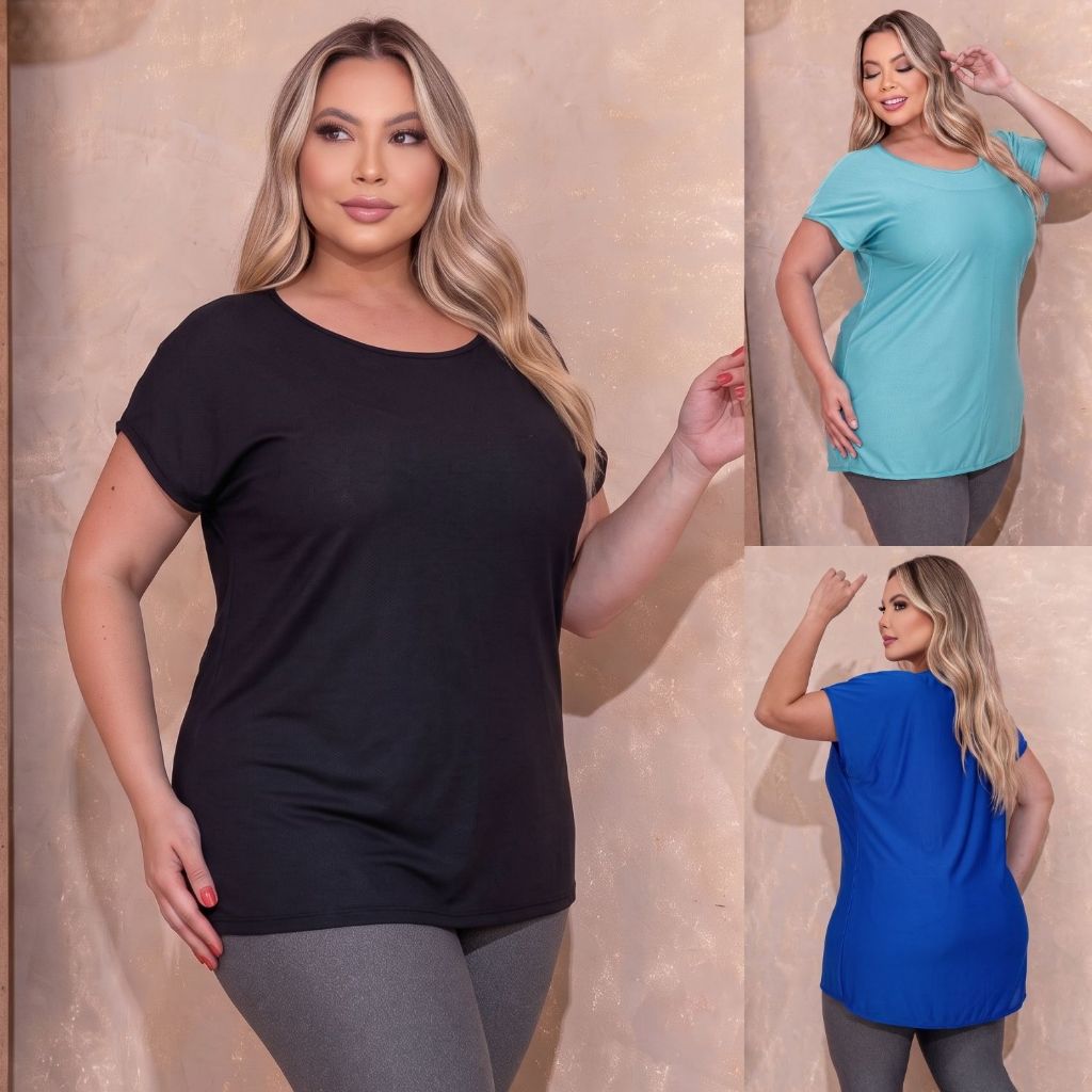 Blusa Plus Size Feminina Dry Fit Furadinho Dias Quentes Confortável Secagem Rápida Envio Imediato