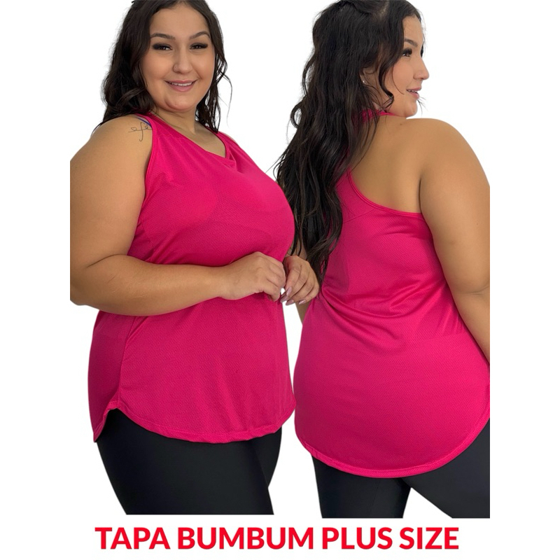 Camisa Regata tapa bumbum plus size Dry Fit