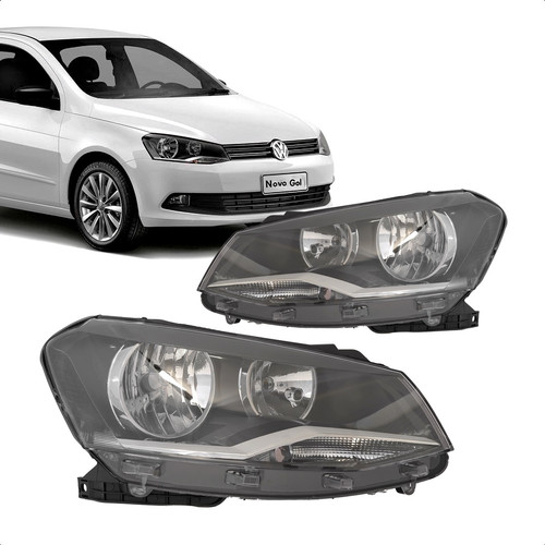 Farol Gol 2013 2014 2015 2016 Foco Duplo Mascara Negra
