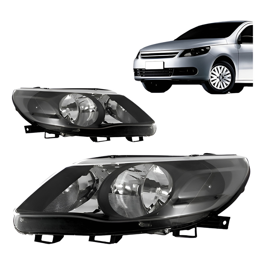 Jogo Farol Fume Foco Duplo Gol G5 2009 A 2012 Mascara Negra