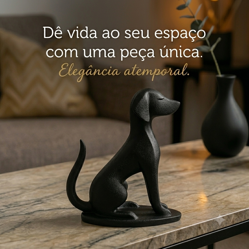 Escultura Decorativa Cachorro Abstrato – Arte Moderna para Decoração de Ambientes