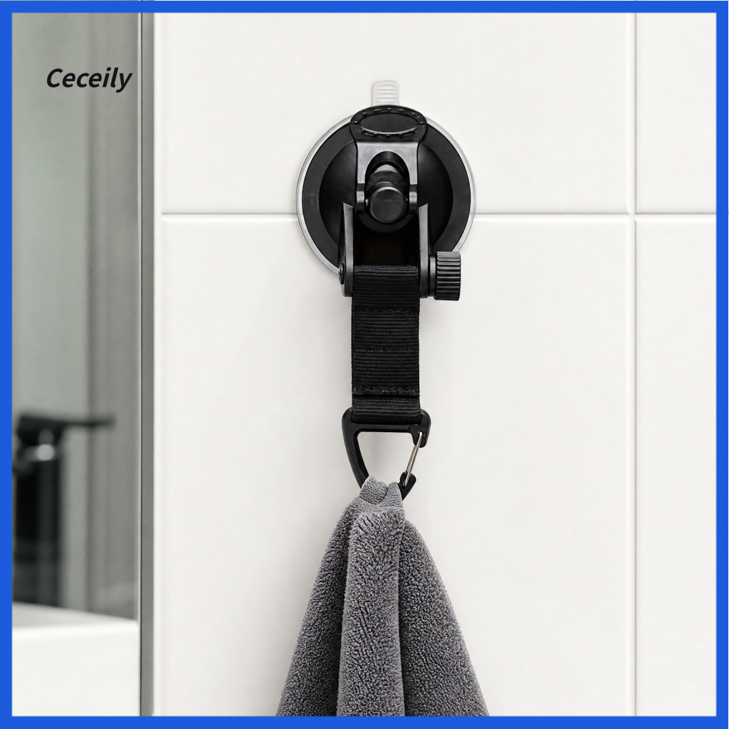 Suction Cup Hanger Backpack Hanging Hook 4pcs Heavy Duty Cups with Hooks Nylon Straps – Strong Tie Down for Glass Wind