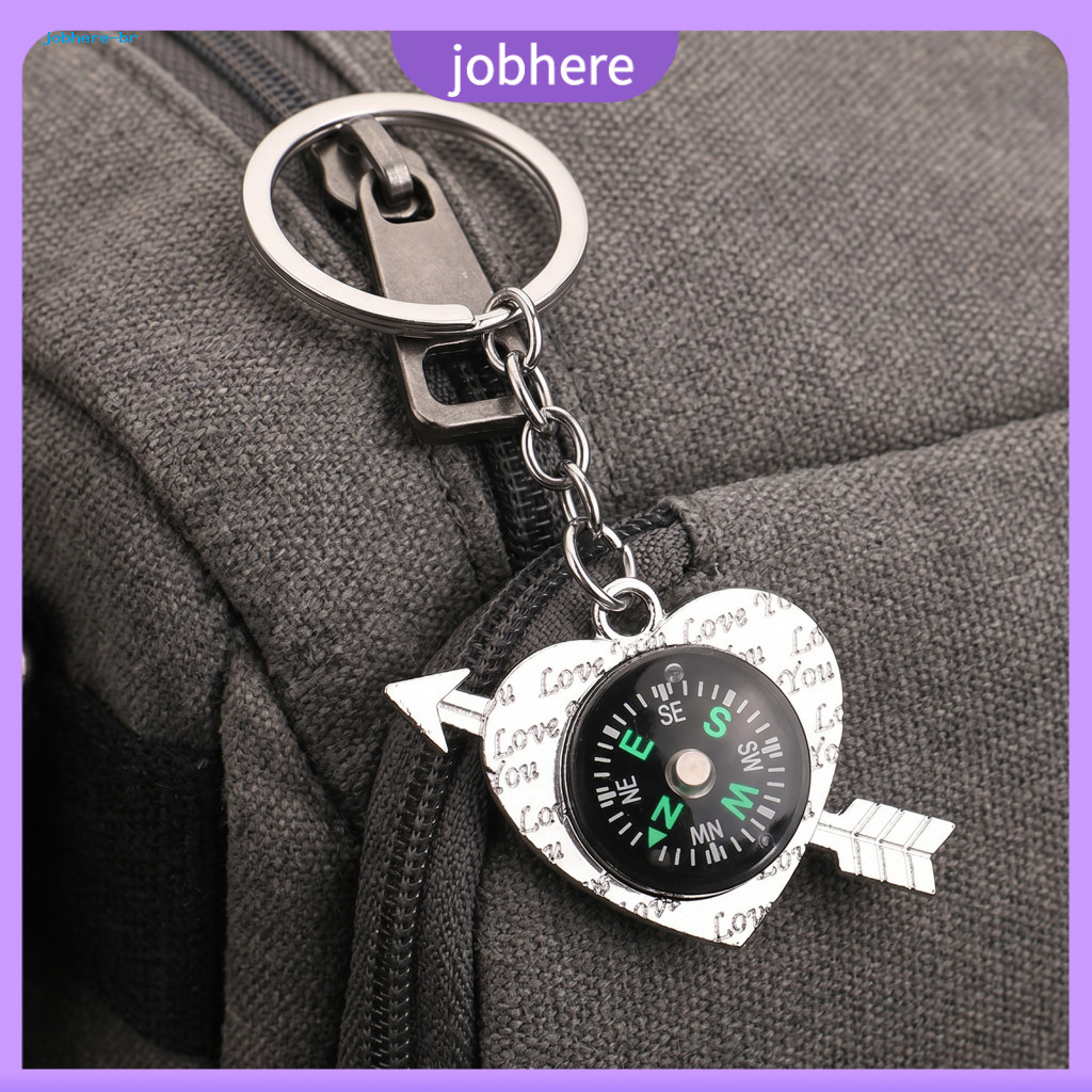 Unique Design Keychain Mini Alloy Compass Outdoor Camping Backpack Charm Bag Pendant Gift for Hikers and Travelers – D