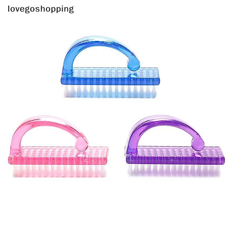 [lovego] Escova De Unhas Nail Art Pedicure Suave Remover Poeira Plástico Limpeza Redonda Ferramentas De Arquivo De Esfre