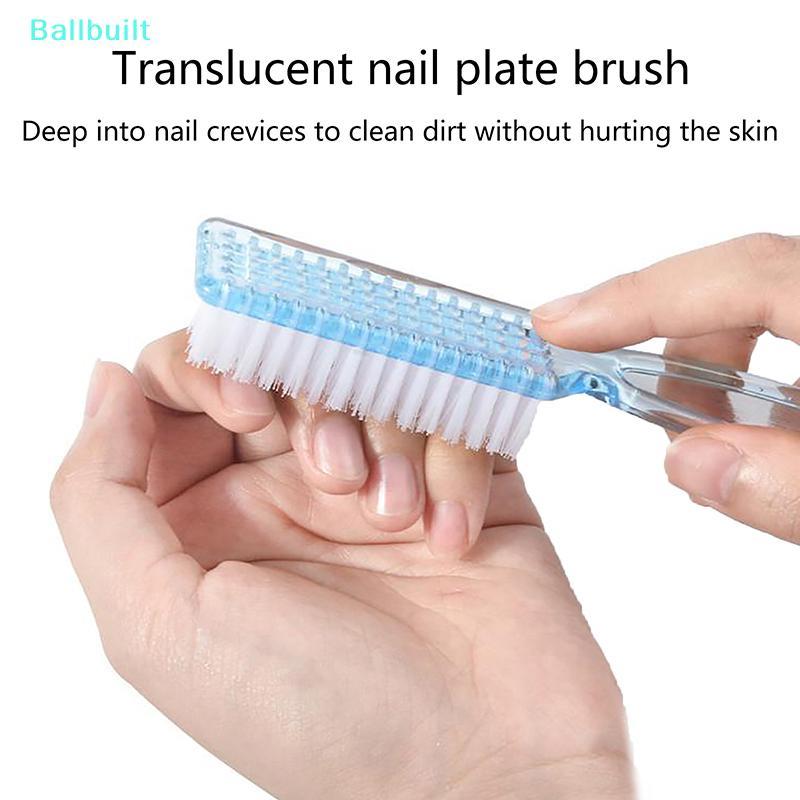 [BLU] Limpeza De Unhas Escovas Cabo Longo Transparente Soft Remover Poeira Multifuncionais Ferramentas De Manicure E Ped