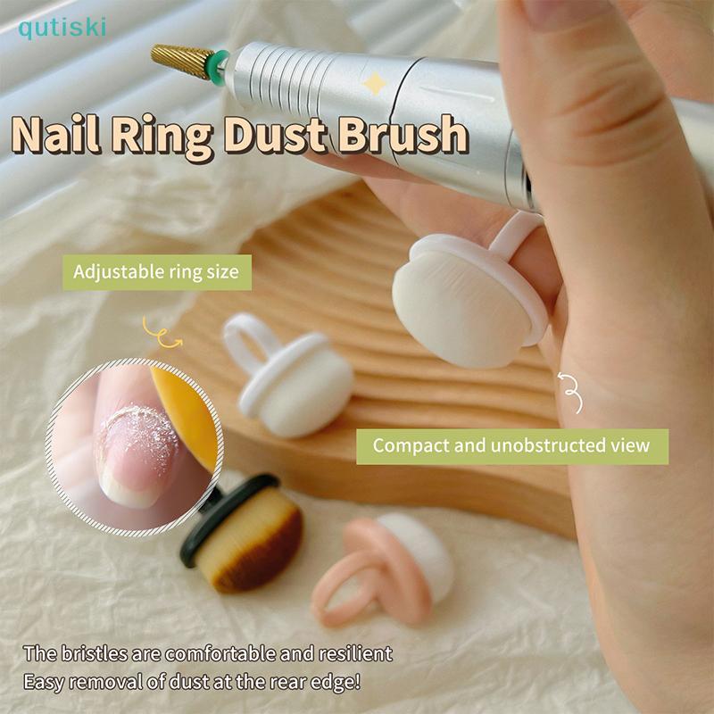 QUTI Pincel De Pó Para Arte Em Unhas Bule Escova Oval Gel Limpeza De Poeira Maquiagem Forma De Anel Ferramentas De Manic
