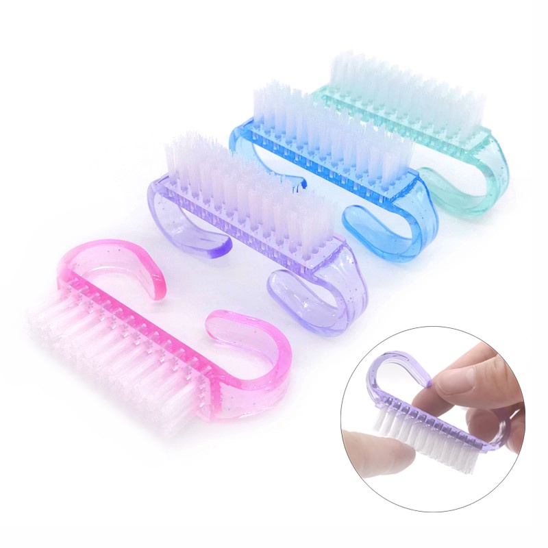 10 Pçs/lote Acrílico Escova De Unhas Manicure Pedicure Suave Remover Poeira Limpeza Unhas Escovas