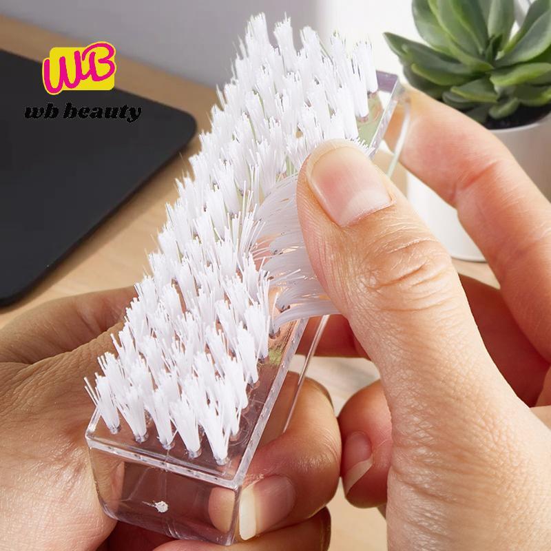 W-Beauty 3 Cores Limpador De Unhas Duro Poeira Escovas Arte Do Prego Manicure Pedicure Remover Limpeza De Plástico Ferra