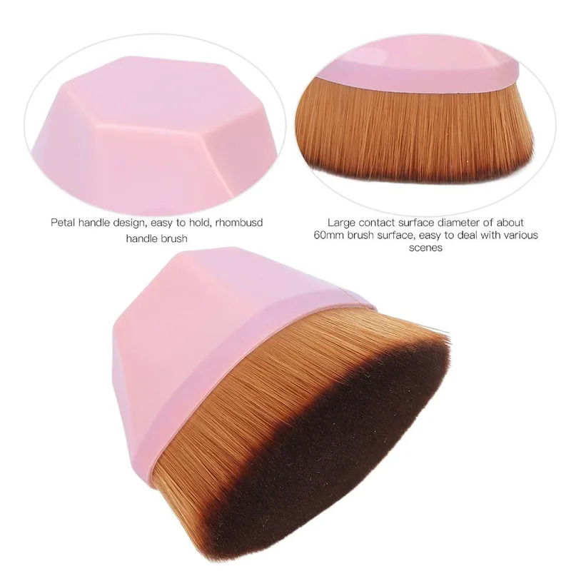 Removedor De Poeira De Unhas Macio Espanador Escova Rosa Abs Portátil Para Base De Maquiagem De Manicure