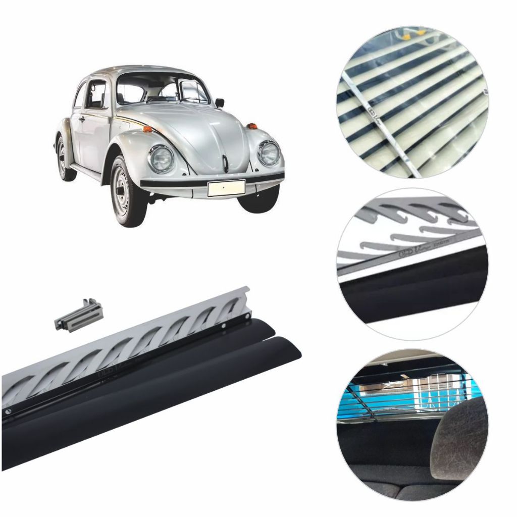 Persiana Fixa Fusca Automotiva em Inox Aluminio 66 Ao 96 Preta