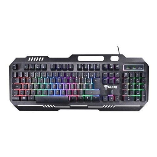 Teclado Gamer Mount Semi Mecânico Led Multimídia Clanm Com Suporte para celular