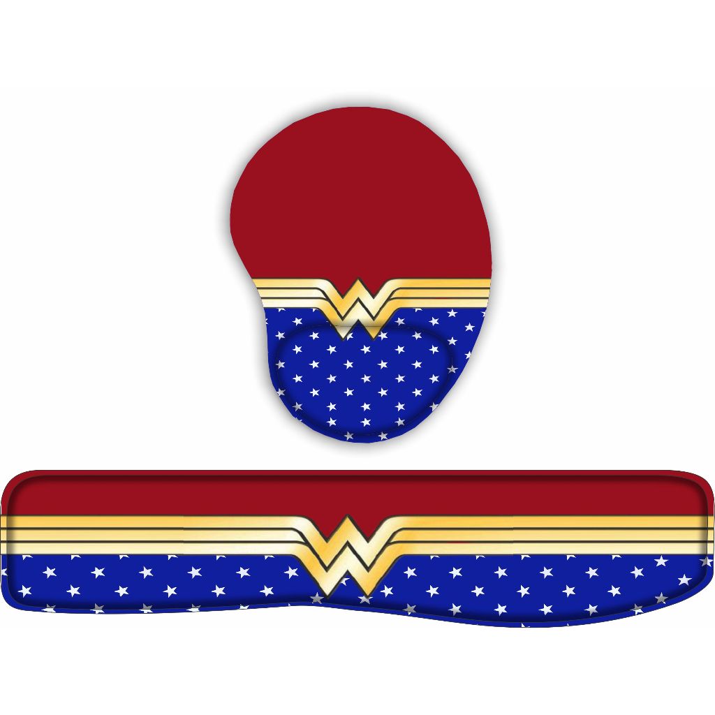 Kit Mouse Pad + Apoio de Teclado Mulher Maravilha Liga da Justiça