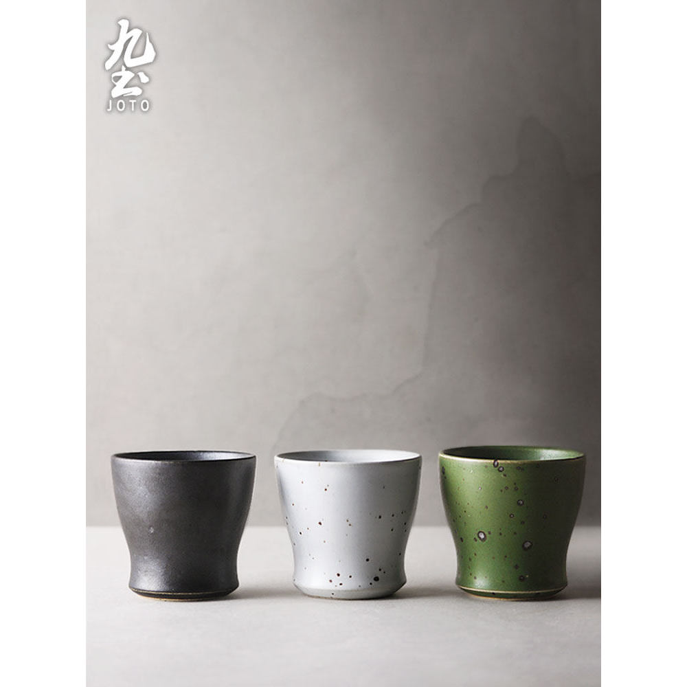Estilo japonês grés xícara de água artesanal Retro mestre copo doméstico Zen xícara de chá arte cerâmica copo casal