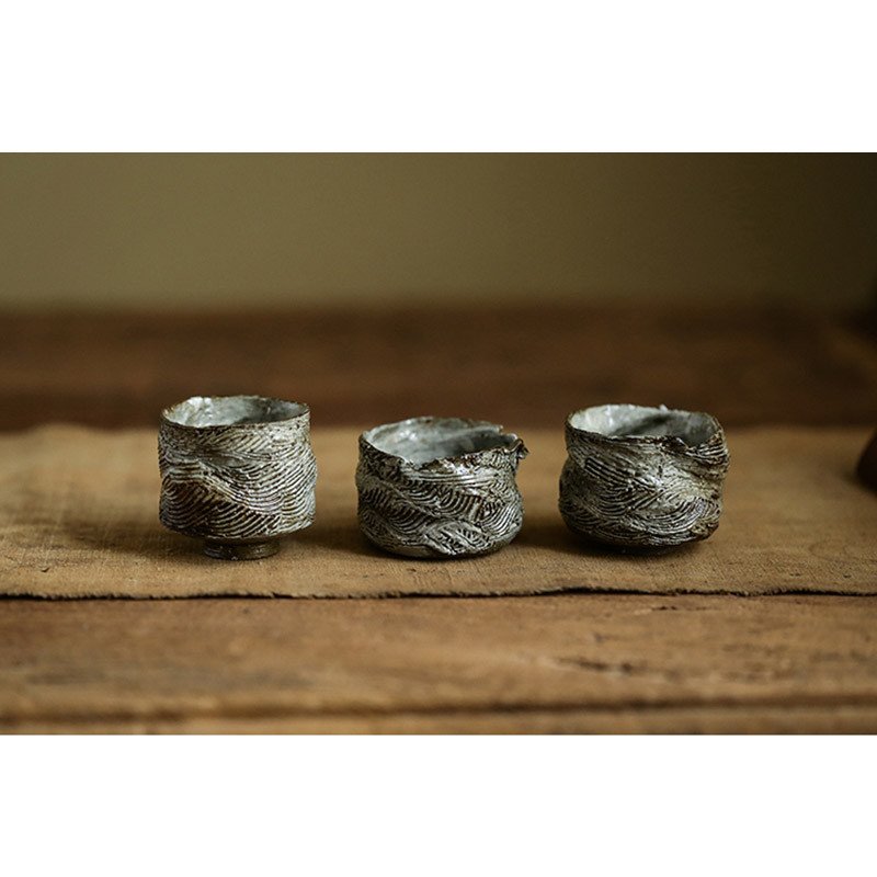 Pura artesanal cerâmica Irregular mão-pintada xícara de chá mestre copo único chinês Retro Zen copo argila