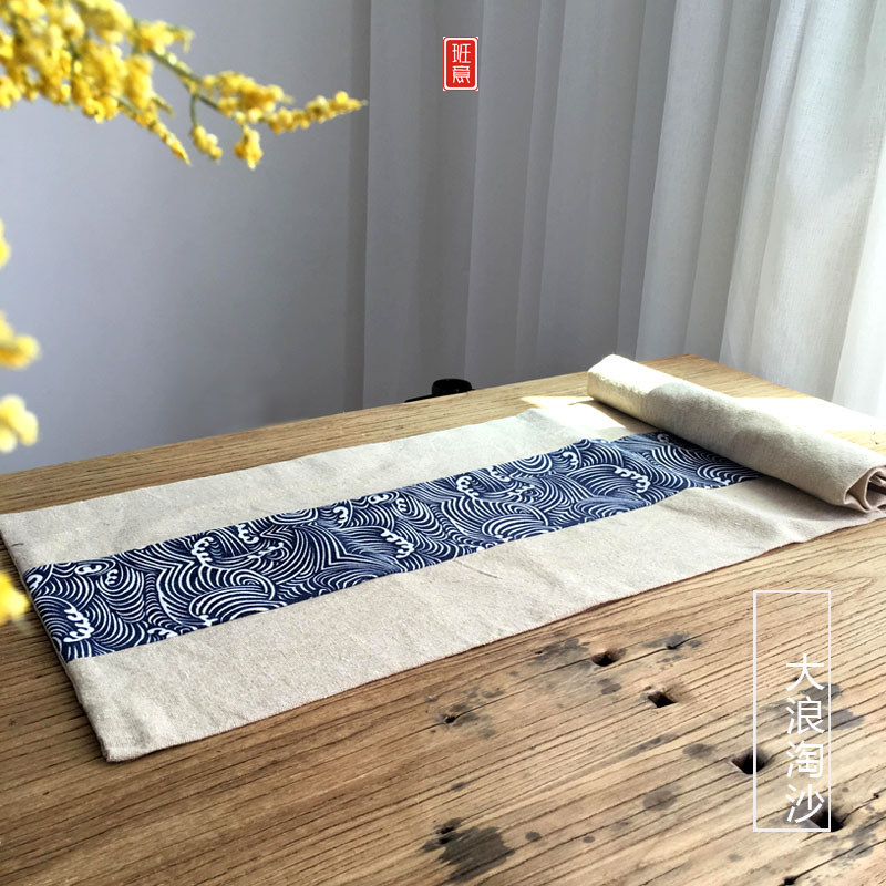 Banyi tecido retrô cerimônia de chá linho cerimônia de chá Zen cortina de chá toalha de chá Placemat tapete de chá cerim