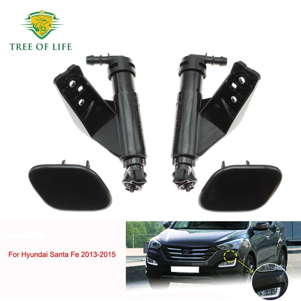 Para Hyundai Santa Fe 2013 2014 2015 2016 Amortecedor Dianteiro Farol Lavadora Spray Bico Bomba De Limpeza Atuador Capa