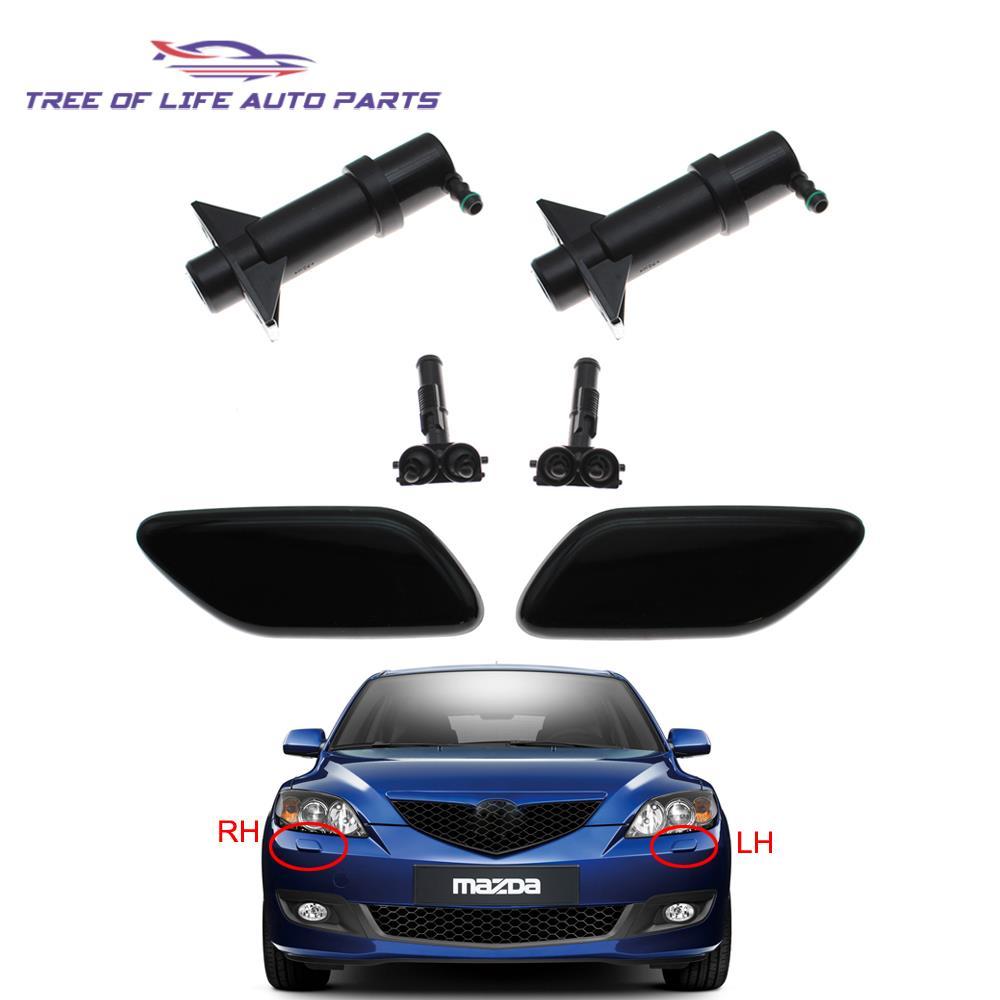 Para Mazda 3 BK 2003 2004 2005 2006 2007 2008 Farol Dianteiro Lavadora Bico Atuador Bomba Limpeza Spray De Água Capa