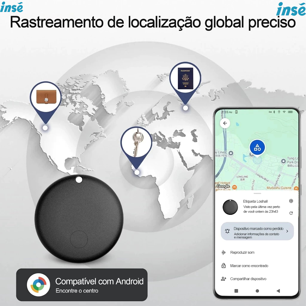 Tag Inteligente Certificado Google Find My Device Android, Alternativa Compatível com AirTag 1 Unid