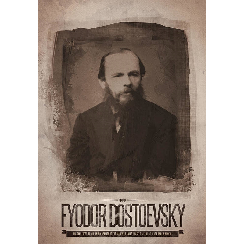 Pôster     - Fyodor Dostoevsky   -    Decora - 33 Cm X 48 Cm