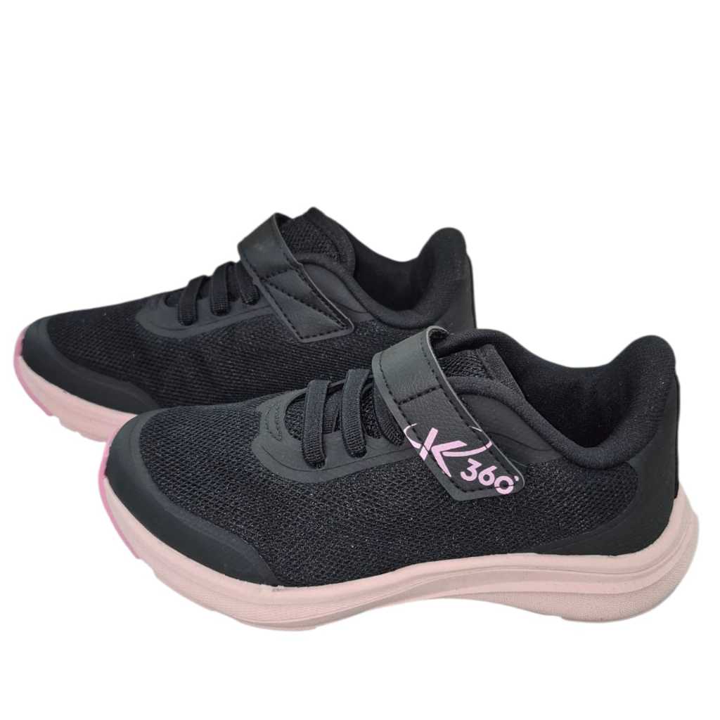 Tênis Kidy K360 Energy Infantil Feminino Preto Rosa