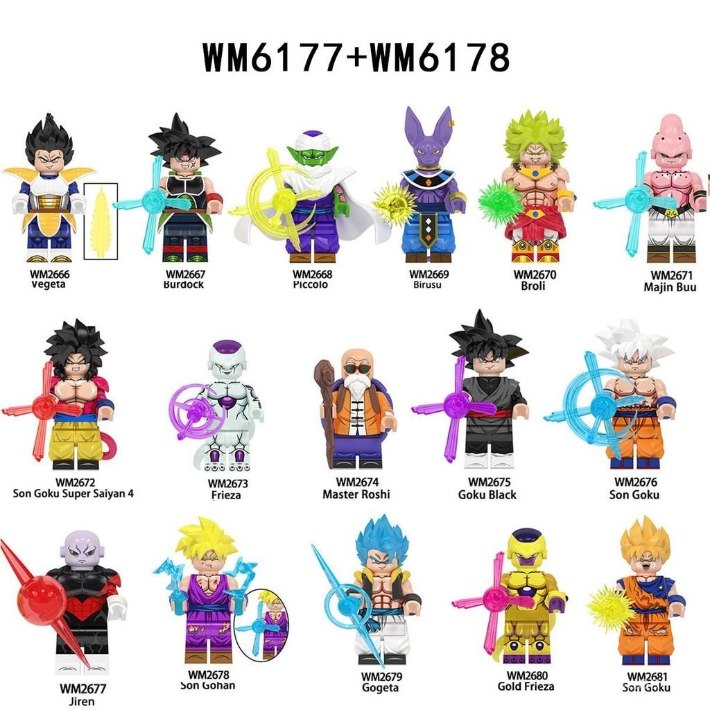 Novo bloco de montar nacional da série de anime WM6177 Dragon Ball, figuras de Goku e Vegeta WM6178 7COQ