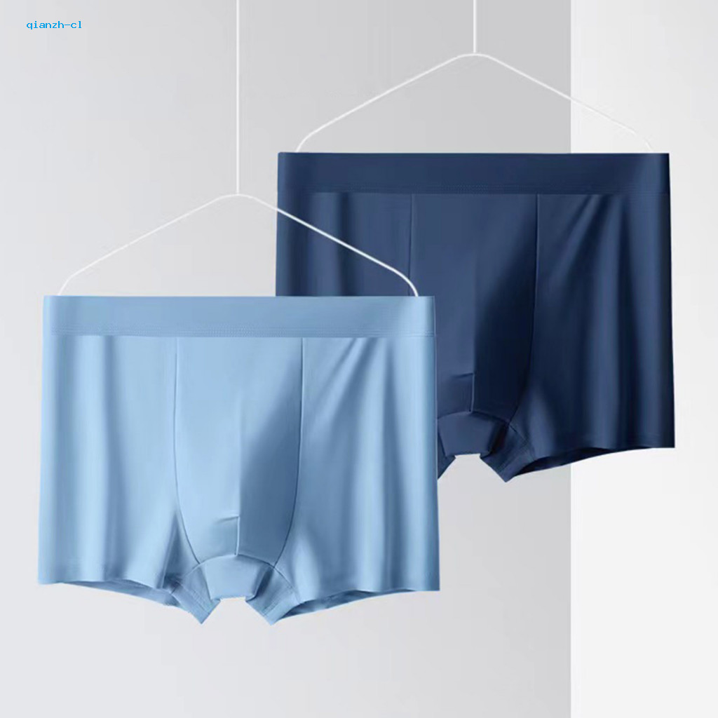Men Boxers High Elasticity Men's Seamless Mid-waist Boxer Briefs Soft Elastic Underwear Quick-dry Moisture-wicking Anti-